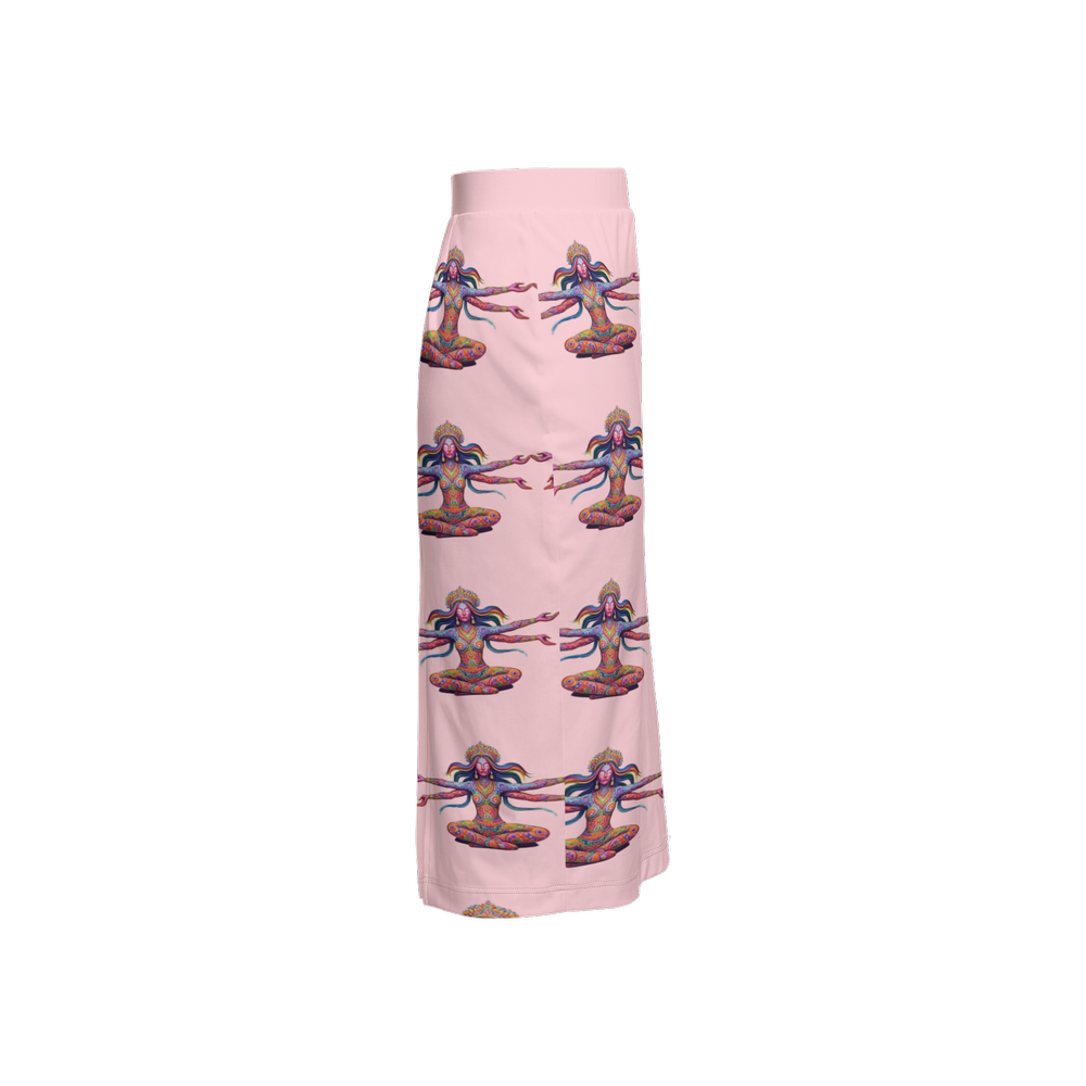 Lottery Girl : Floating Godess  Back Split Pencil Skirt   (Pink)