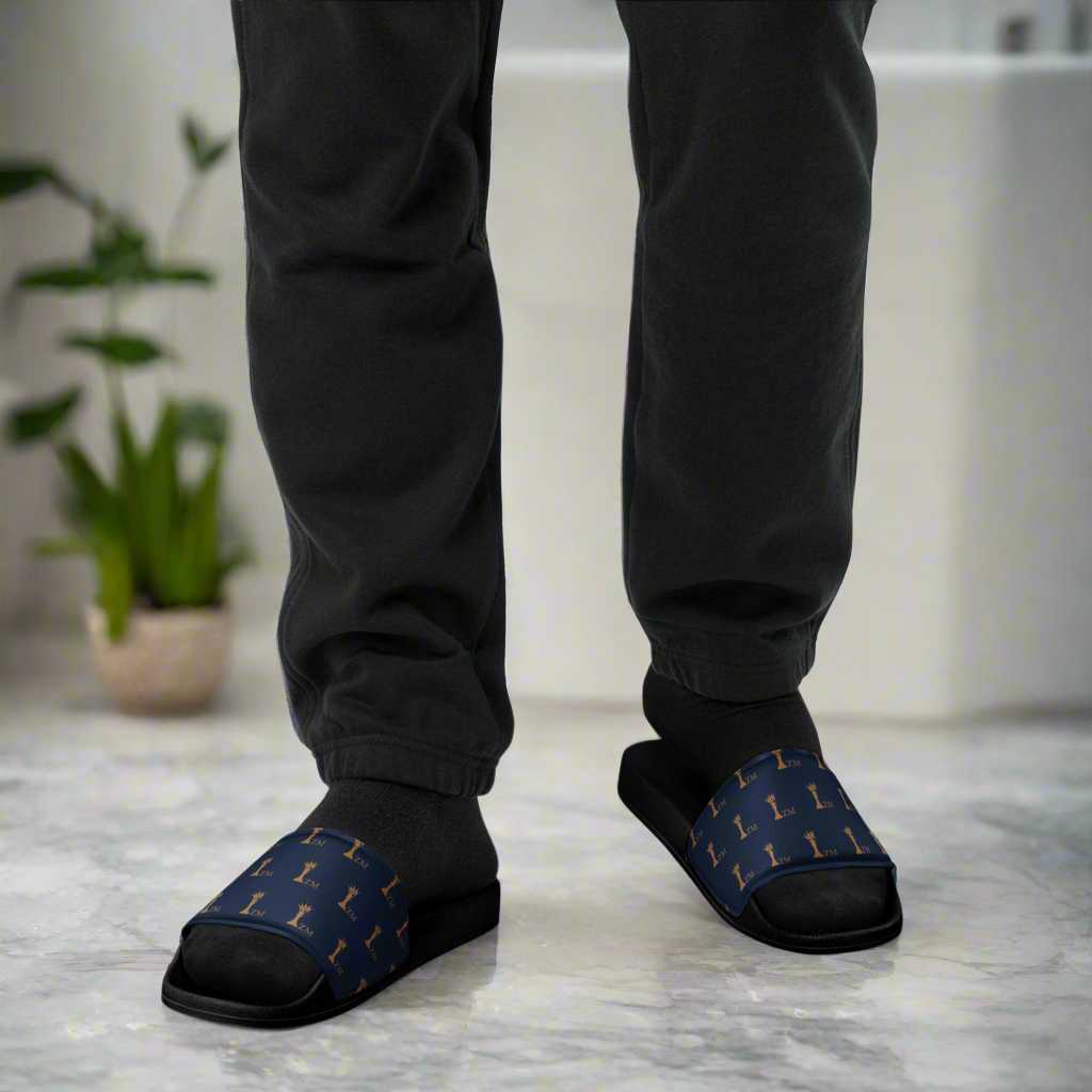 Team Lottery UOE WEAR Gold/ Navy Crowned IZM logo Men’s slides