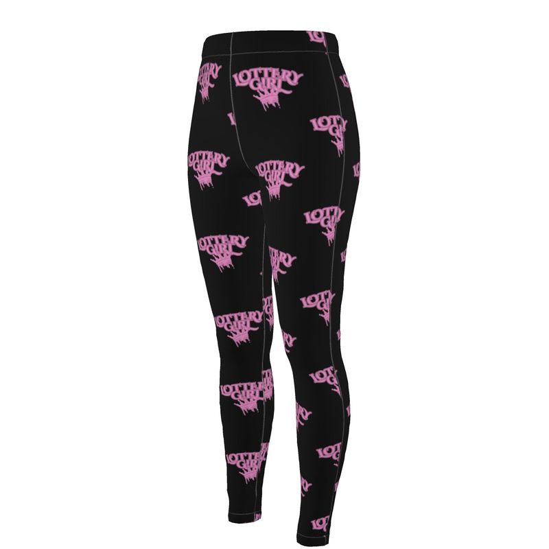 Lottery Girl logo monogram  High Waisted Leggings