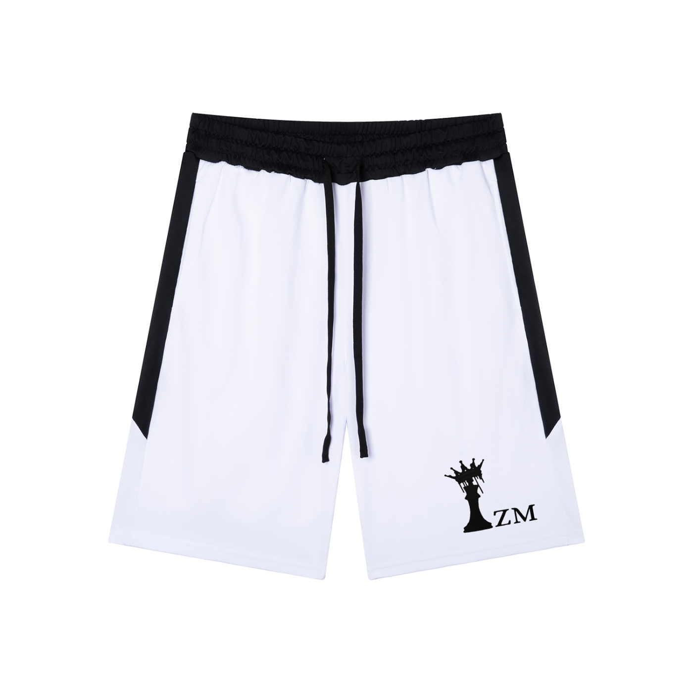 I Am IZM: Crowned IZM logo Men's Drawstring Active Shorts (BLK)