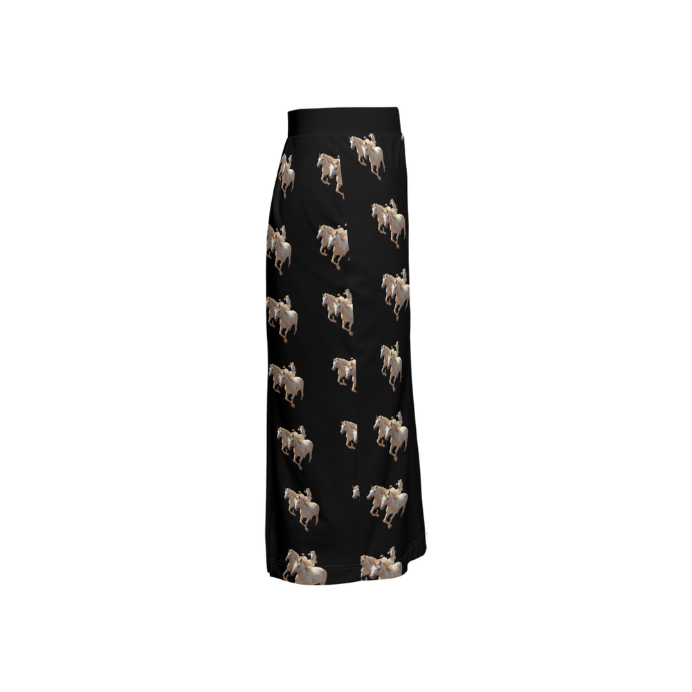 Lottery Girl : Unicorn print Back Split Pencil Skirt   (Black)