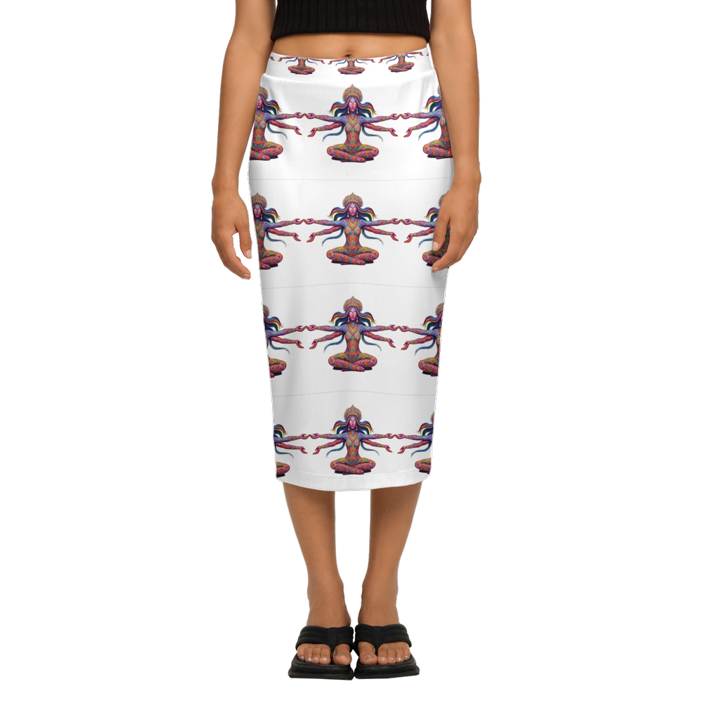 Lottery Girl : Floating Godess  Back Split Pencil Skirt