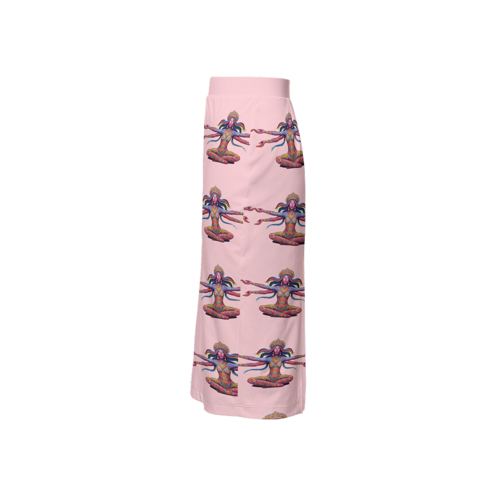 Lottery Girl : Floating Godess  Back Split Pencil Skirt   (Pink)
