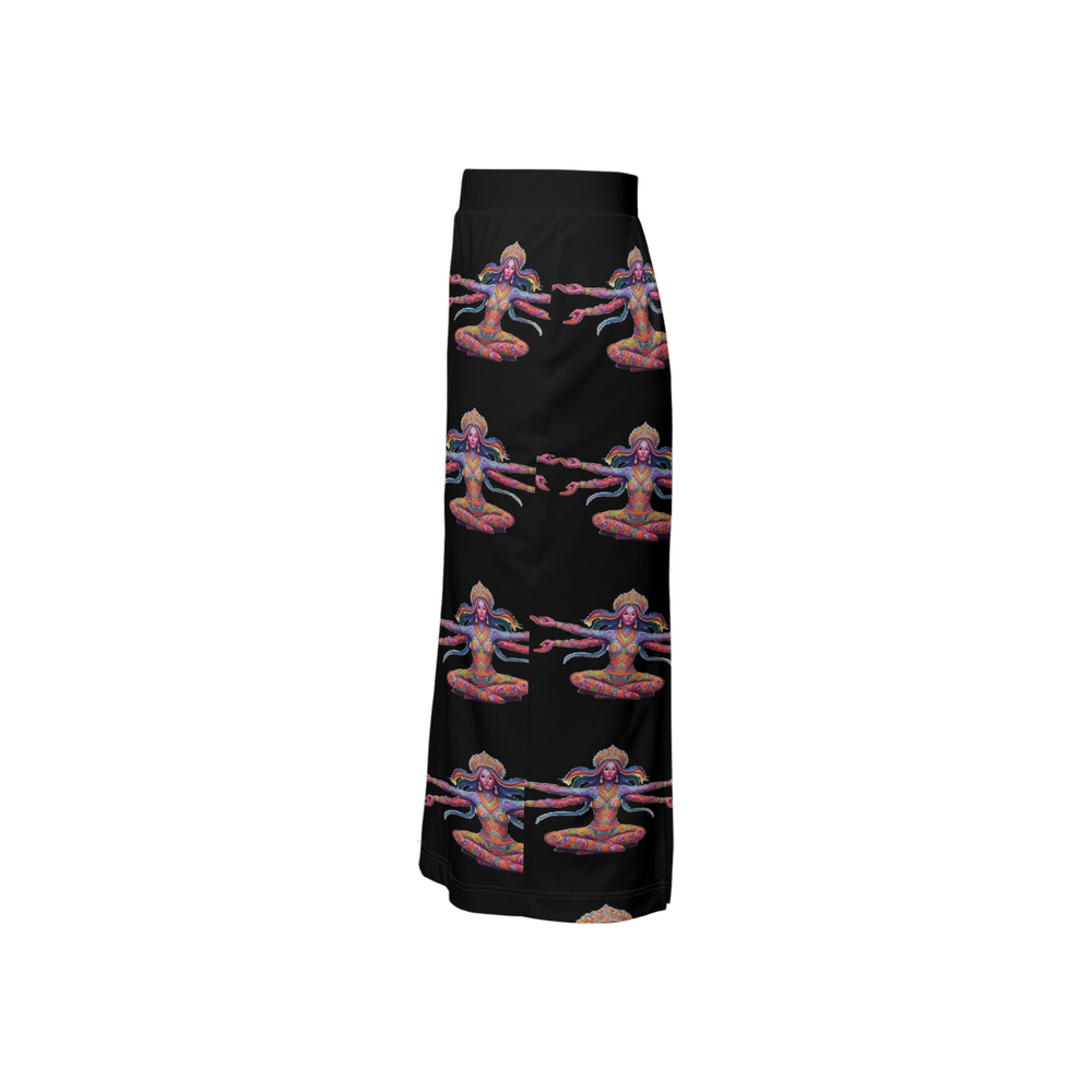 Lottery Girl : Floating Godess  Back Split Pencil Skirt    (Blk)
