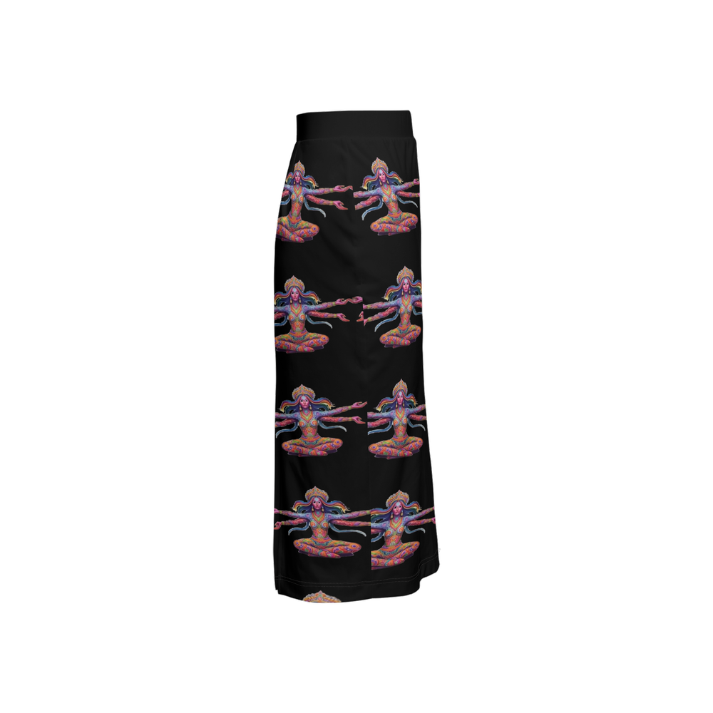 Lottery Girl : Floating Godess  Back Split Pencil Skirt    (Blk)